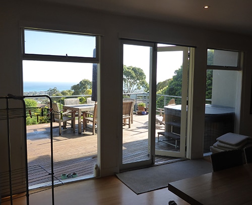 Double Glazed Bifold Door Before — Windows And Doors in Cheltenham, VIC