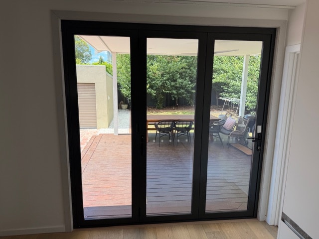 Aluminium Bifold Doors inside (Before)