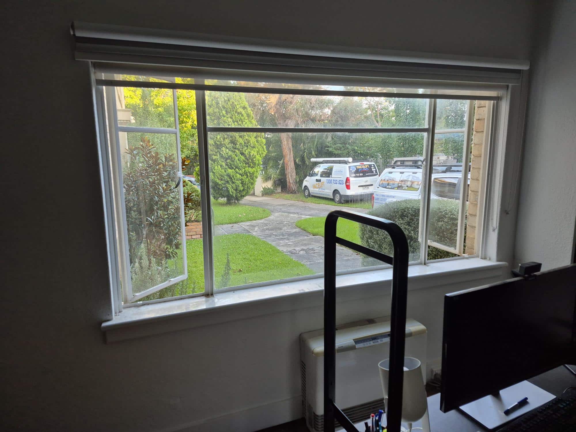 Steel Casement to Aluminium Awning Window with Heritage Bars inside (Before) - Hawthorn