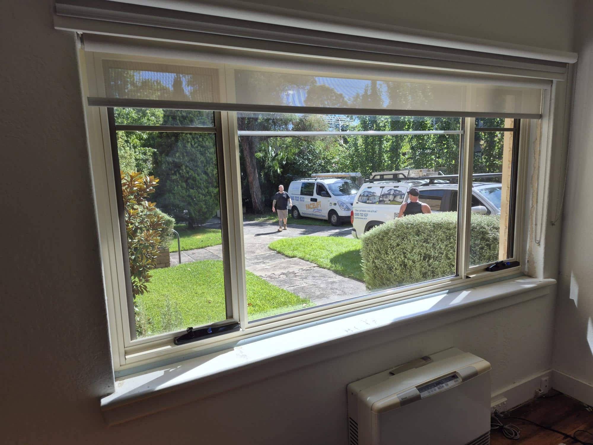 Steel Casement to Aluminium Awning Window with Heritage Bars inside (After) - Hawthorn