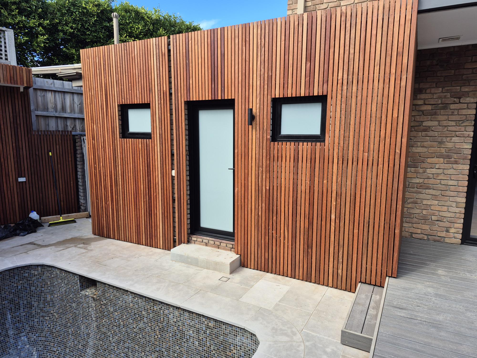 Aluminium Hinged Door & Windows Translucent Glass (After)